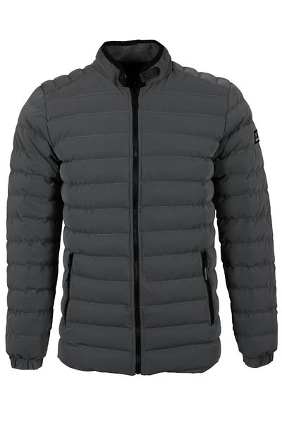 Modarar Jachetă puf pentru bărbați din piele de carbon - Slim Fit RAR01226