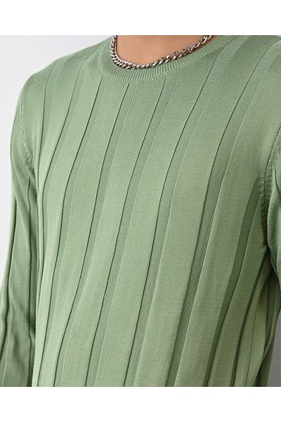 İLKCET MODA Ανδρικά πλεκτά ριγέ Slim Fit