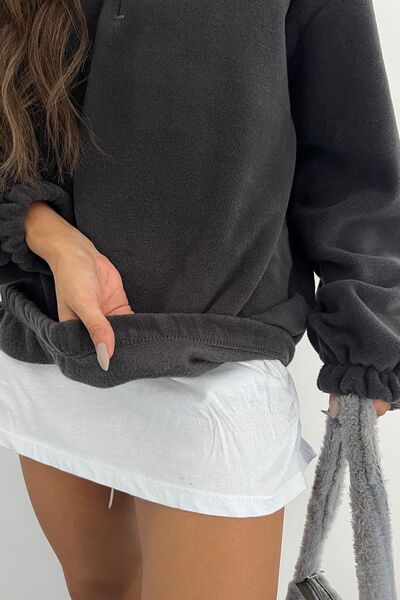 Sun Victoria Kadın Polar Kumaş Antrasit Oversize Sweatshirt