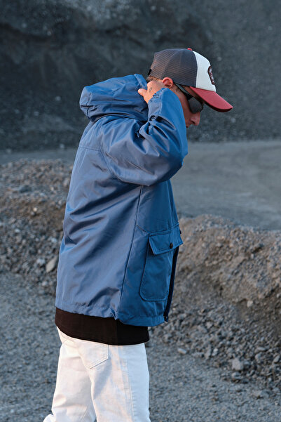 FLUEND MODA Ανδρικό παλτό Oversize Αδιάβροχο και αντιανεμικό εποχιακό παλτό