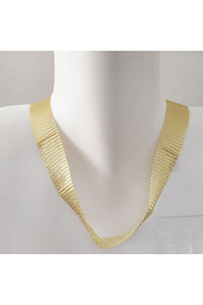 Maviaybilisim Altın Rengi Titanyum Örgü Kolye Ipi Bijuteri Kolye