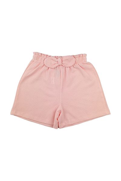 Via Girls Pantaloni scurți roz pentru fete cu model de fagure deasupra genunchiului - 100% bumbac, îmbrăcăminte pentru 2-5 ani