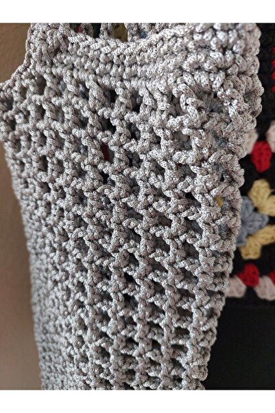 lupi Φόρεμα και τσάντα παραλίας - Ασημένιο διχτυωτό και διχτυωτό λεπτομέρεια