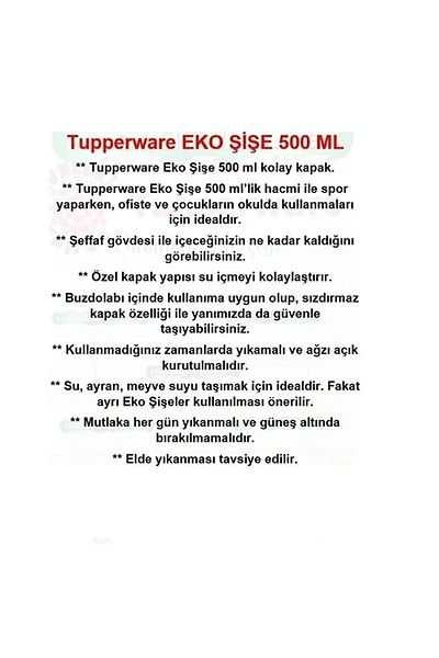 Tupperware Eco Bottle Water Bottle 500 ml 2 pcs
