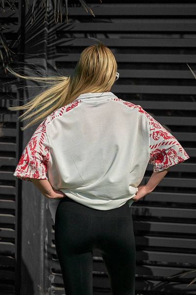 İLKCET MODA Италианска бродирана унисекс голяма тениска