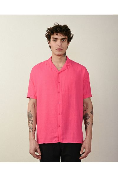 İLKCET MODA Ανδρικό λινό πουκάμισο με χαλαρή εφαρμογή