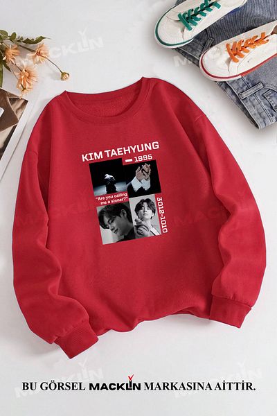 macklin Унисекс суитшърт с кръгло деколте Kim Taehyung BTS - с персонализиран дизайн и щампа