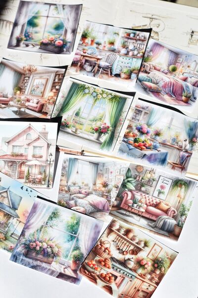 Scrapbook Soft Home Kaıdı Seti / Aesthetic Fotokart / Journal,planner, Ajanda...