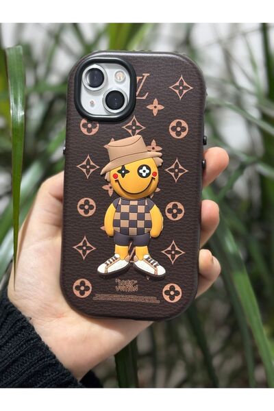 daystar iPhone 13/14 uyumlu darbeye dayanıklı 3d Louis Vuitton kabartmalı tel...