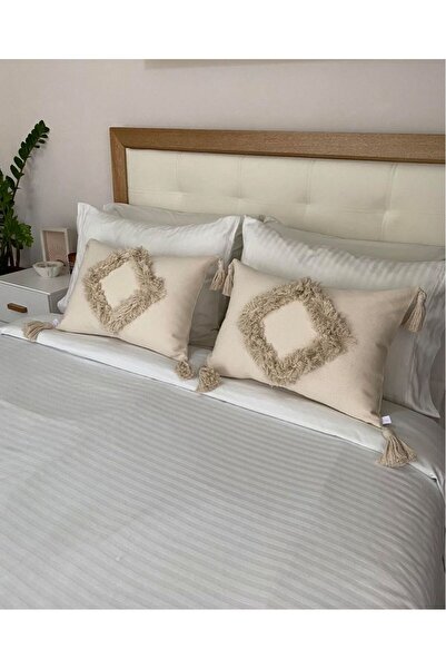 Kübrahome Punch nakışlı 1adet özel tasarım İskandinav model kırlent kılıfı