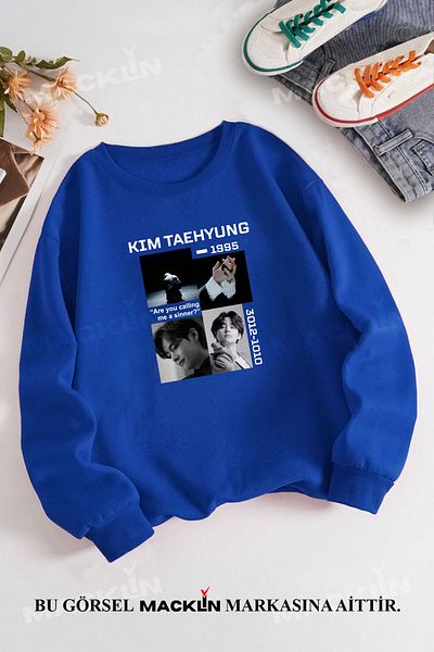 macklin Hanorac unisex Kim Taehyung BTS cu gât crew - imprimat cu design special