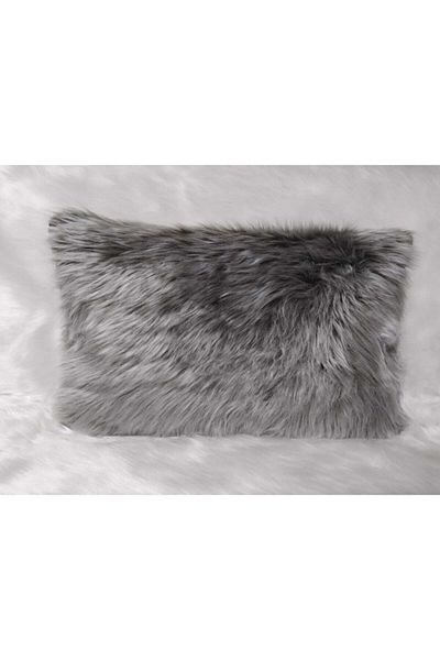 YILMAZHOME Plush Rectangular Throw Pillow Cover - (Light Grey)