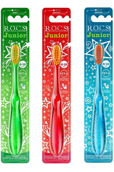 R.O.C.S. Rocs Junior 6-12 Years Old Toothbrush - 1 Piece Manual