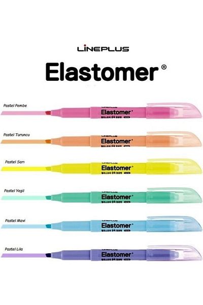 Lineplus Elastomer Highlighter Pastel Colors 6 Pack