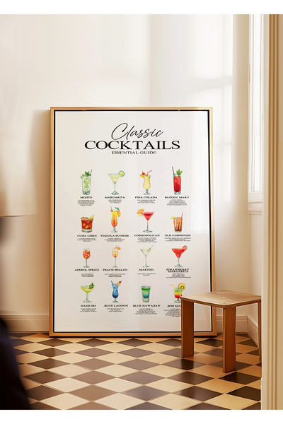 ARTHOUSECOLLECTIVE Kokteyl Rehberi Poster - 1 - Tablo Ölçülerinde Yüksek Çözü...