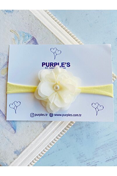 PURPLE'S BİR TUTAM MUTLULUK ربطات شعر وردية مرنة للغاية بتفاصيل لؤلؤية قطعة /...