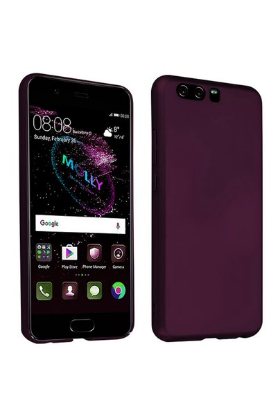 Molly Technology حافظة سيليكون بلون البرقوق غير اللامع لهاتف هواوي P10