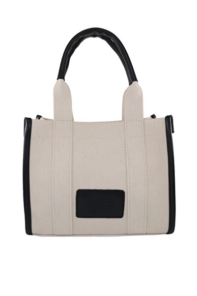 KEEBA Geantă neagră de pânză - Geantă de mână și de umăr, Geantă de mână pent...