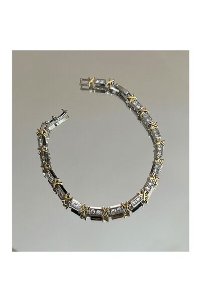 BORENO Paslanmaz Çelik Üzeri Altın Kaplama Tifany Xoxo Model Bileklik