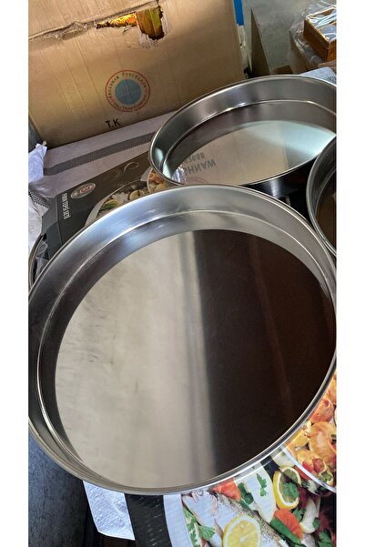 Home Krom Tepsi 3'lü 28,30,32 cm 0,60 cm kalınlık 4 cm yükseklik