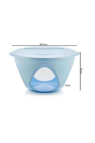 Tupperware حاوية خدمة العاطفة 4.3 لتر حاوية تخزين زرقاء