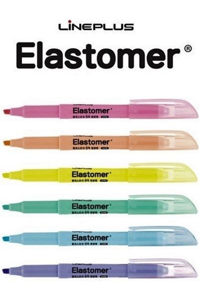 Lineplus Elastomer Highlighter Pastel Colors 6 Pack