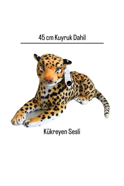 TOPROCKSTORE Kükreyen Sesli Peluş Kaplan Peluş Leopar