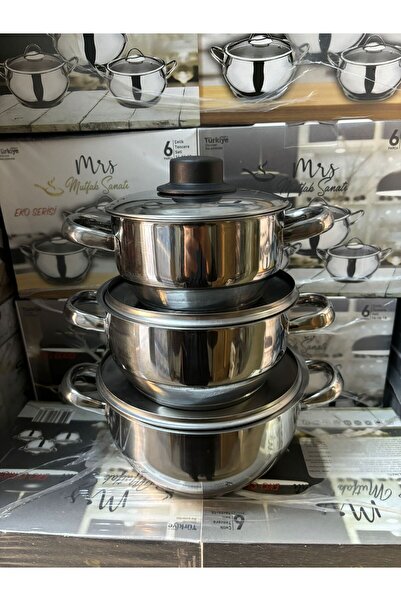 Home Tencere seti 3'lü krom  14,16,18 cm