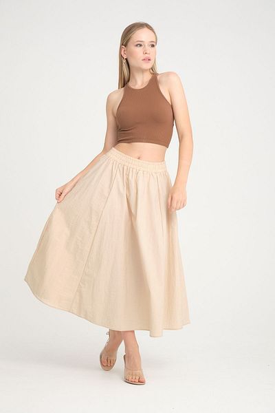 İLKCET MODA Αλεξίπτωτο Υφασμάτινη Φαρδιά Γυναικεία Φούστα