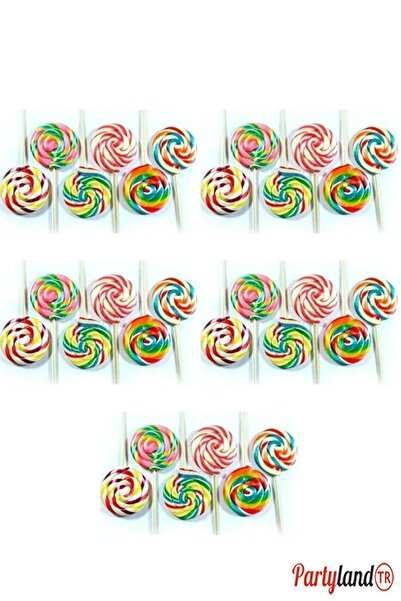 PartylandTR Sosyete Lolipop Şeker 30 Adet (30 GR) Rengarenk Karışık Meyve Aro...