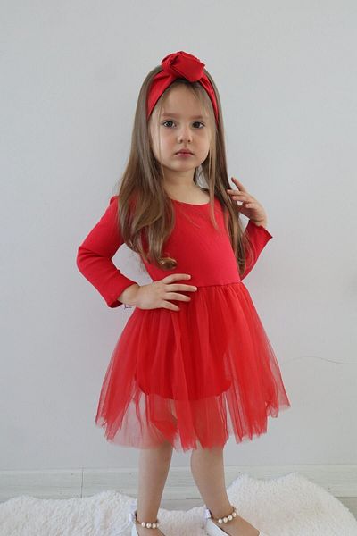 Süslüm Kids Rochie din tul roșu