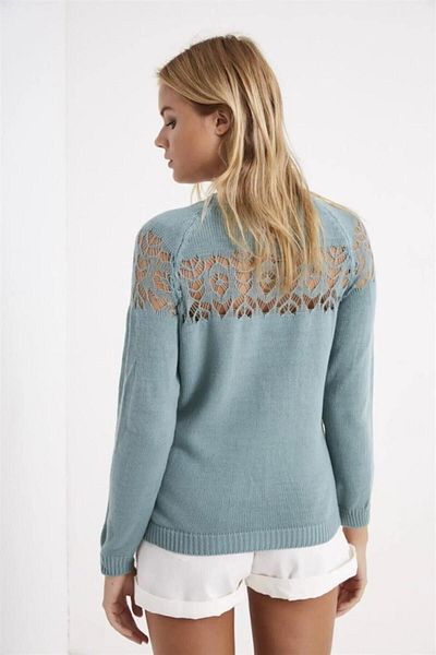 AQE FASHION Pulover Mint Detaliat dantelă damă 