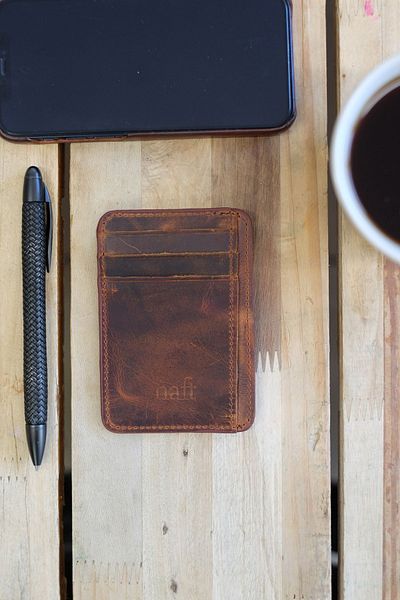 naft Chicago Real Leather Card Holder