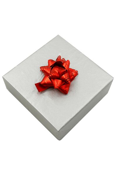 reprodesign 8 cm Red Polar Star Bow Ornament – 5-Piece Adhesive Raffia Gift Accessory