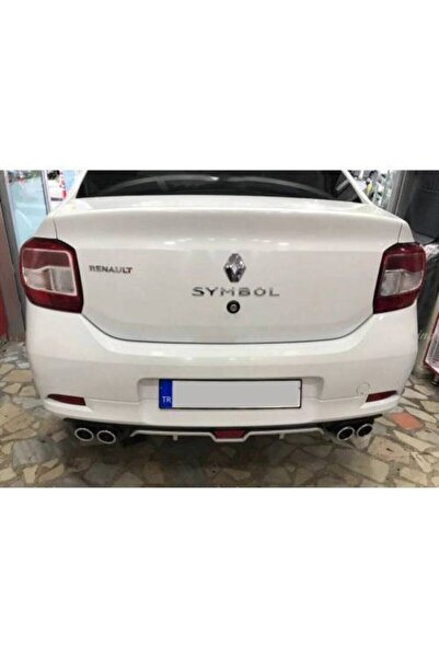 Genel Markalar Renault Symbol  Uyumlu Arka Tampon Eki Üniversal Difüzör 4 Egzoz Çıkışlı Gri
