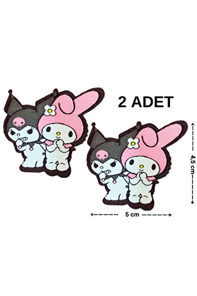 Megas Etiket Ütü ile Yapışan Kuromi&Melody Dokuma Arma/Yama