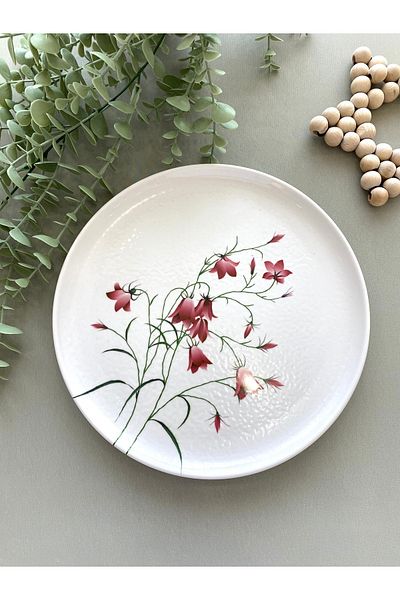 Yiğit Seramik Züccaciye 26 cm Fushia Crocus Model - Serving and Presentation Plate