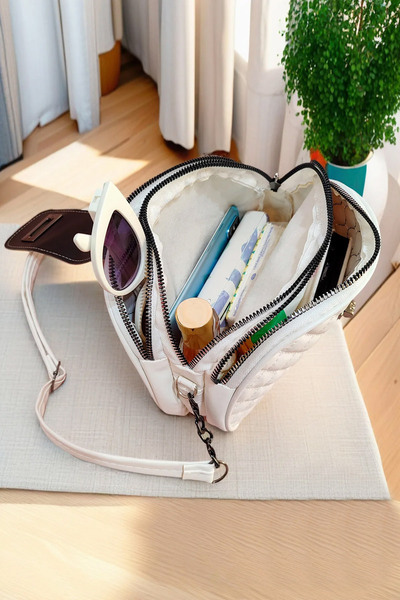 MILANOFOX Τσάντα ώμου με καπιτονέ - Λεπτομέρεια αλυσίδας, κάλυμμα κλειδαριάς, φερμουάρ, 3 θήκες, ρυθμιζόμενο χιαστί λουράκι