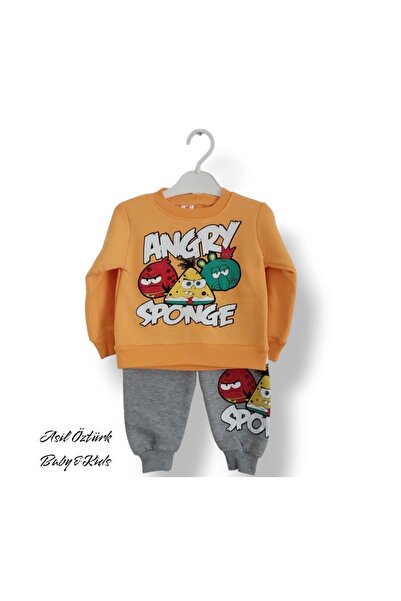 Kız Erkek Bebek Çocuk Unisex Alt Üst Eşofman Takımı Kışlık 3 Ip Şardonlu   Model