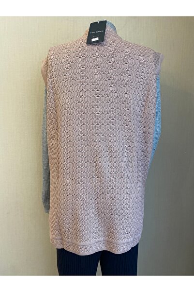 TEK Modern Patterned Mercerized Single Knitwear Mother Vest - Powder