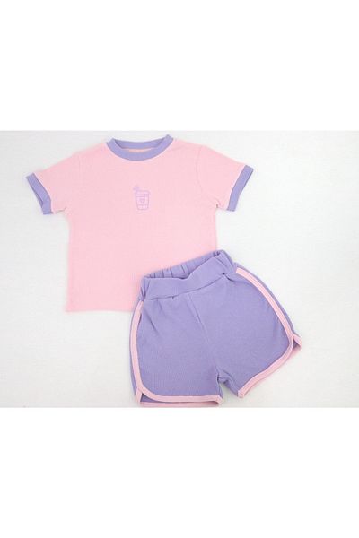 BALKABAĞI Colorful Unisex 2-Piece Summer Shorts Set (1-6 Years)