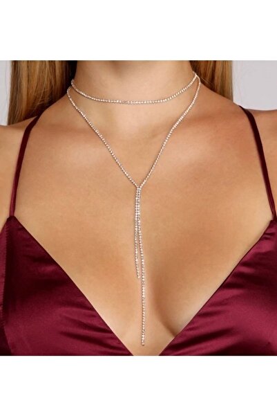 pop up store Crystal Stone Long Necklace