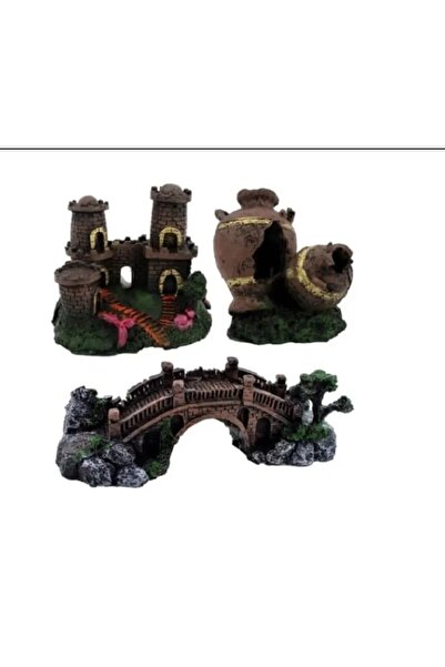 TROPİKAL PET Akvaryum Dekor Mini Üçlü Set