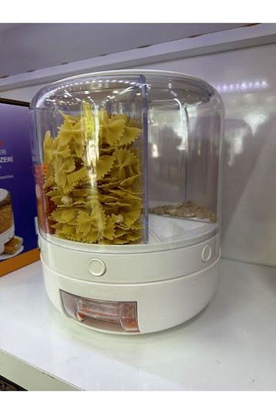MorzaPazarı 1 Spice Holder 360 Degree Rotating Dry Food Organizer Acrylic