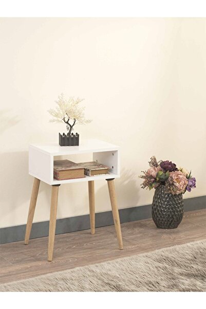 Kar mobilya Aksesuar Düldül Ahşap Ayaklı Komodin Beyaz Komodin Modern Komodin