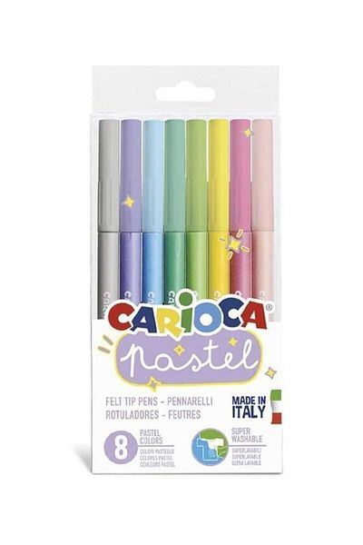 CARIOCA Set of 8 Pastel Super Washable Felt Tip Pens