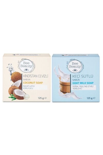 Bee Beauty Coconut Solid Soap 125 Gr + Goat Milk Solid Soap 125 Gr (Set of 2)
