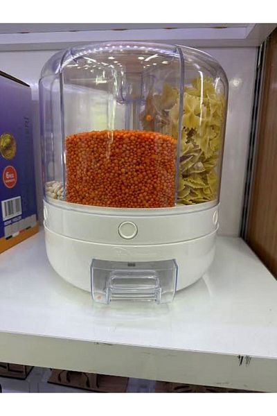 MorzaPazarı 1 Spice Holder 360 Degree Rotating Dry Food Organizer Acrylic