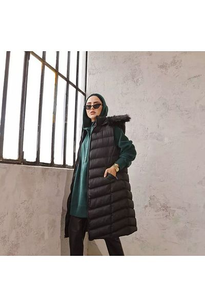 ARYN New Season Hijab Gel Filling Hooded Coat Vest