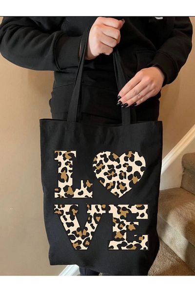 Cemira Black Leopard Love Thick Tote - Geantă de umăr și Geantă Shopper